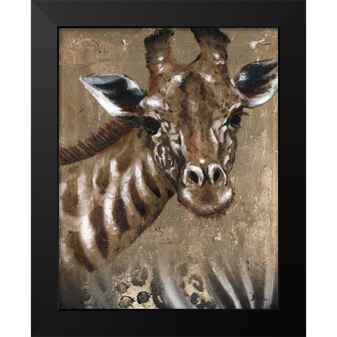 Giraffe on Print Black Modern Wood Framed Art Print by Pinto, Patricia