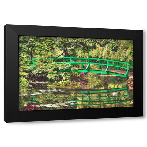 Monets Garden Black Modern Wood Framed Art Print by Lake, Shelley