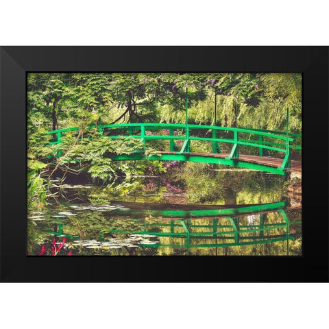 Monets Garden Black Modern Wood Framed Art Print by Lake, Shelley