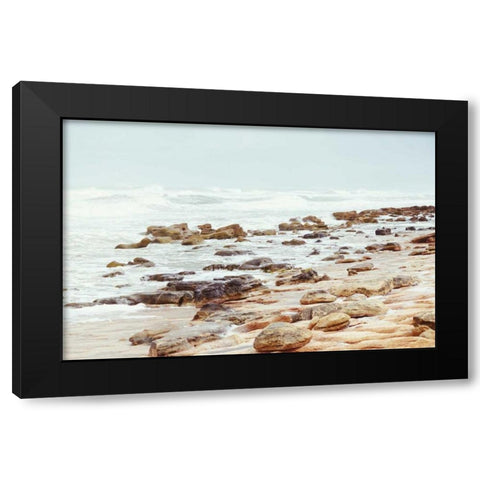 Rock Beach Black Modern Wood Framed Art Print by Nawrocke, Bruce