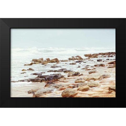 Rock Beach Black Modern Wood Framed Art Print by Nawrocke, Bruce