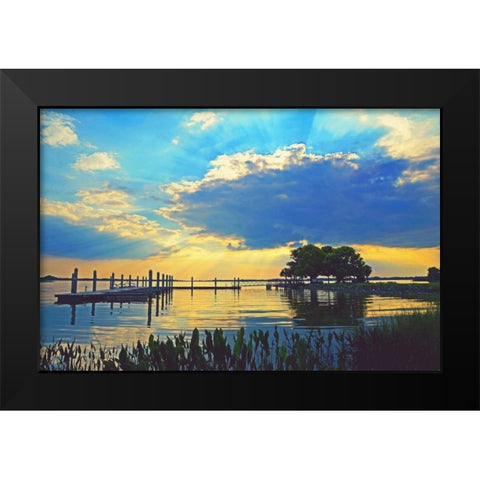 Lake Dora Sunset Black Modern Wood Framed Art Print by Nawrocke, Bruce