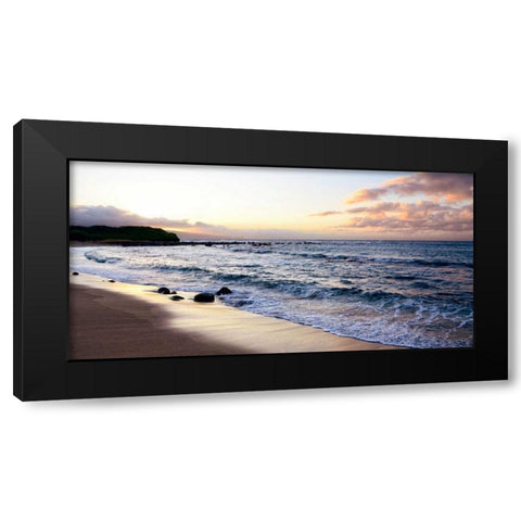 Sunset Beach Black Modern Wood Framed Art Print with Double Matting by Nawrocke, Bruce