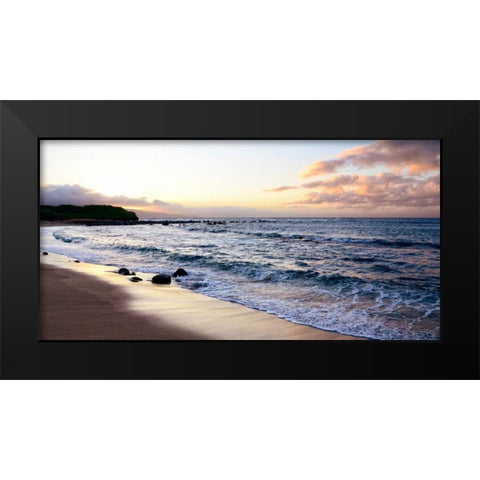 Sunset Beach Black Modern Wood Framed Art Print by Nawrocke, Bruce