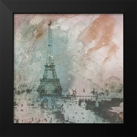 Vintage Europe I Black Modern Wood Framed Art Print by Meneely, Dan