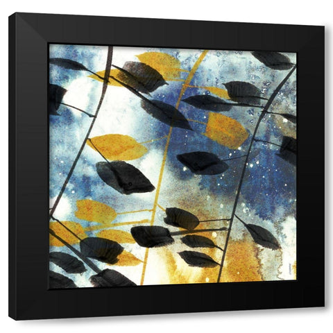 Autumn Leaves I Black Modern Wood Framed Art Print by Meneely, Dan