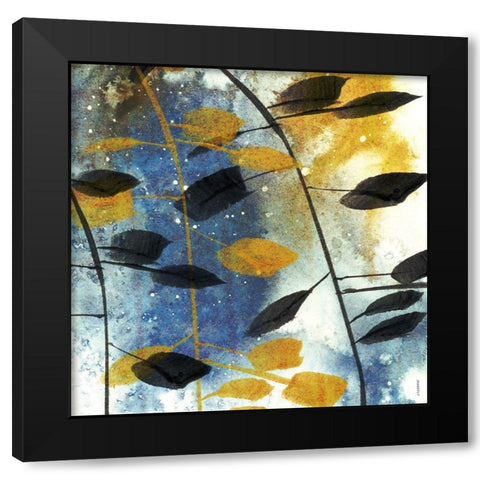Autumn Leaves II Black Modern Wood Framed Art Print with Double Matting by Meneely, Dan