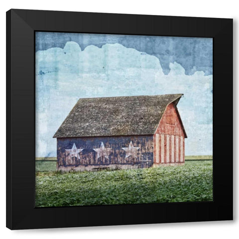 American Barn Black Modern Wood Framed Art Print with Double Matting by Kingsley