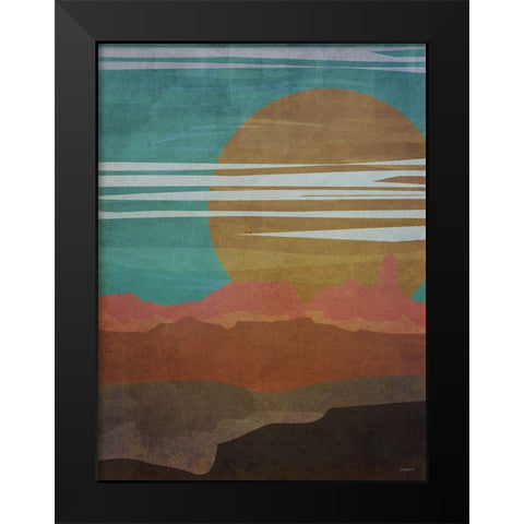 Mountain Nights Black Modern Wood Framed Art Print by Meneely, Dan
