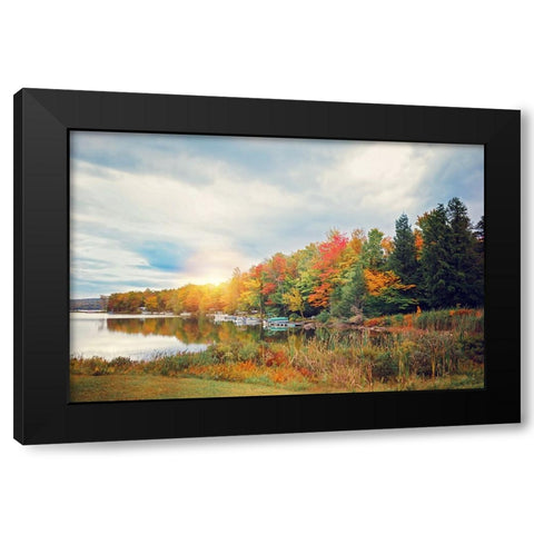 Great Autumn Day Black Modern Wood Framed Art Print by Poynter, Kelly