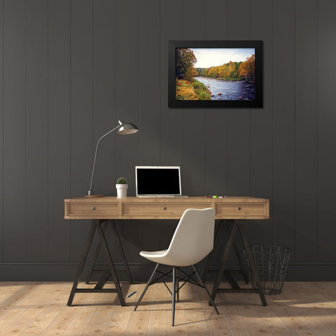 Scenic River Black Modern Wood Framed Art Print by Poynter, Kelly
