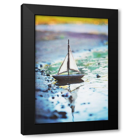 Shores Away Black Modern Wood Framed Art Print with Double Matting by Poynter, Kelly