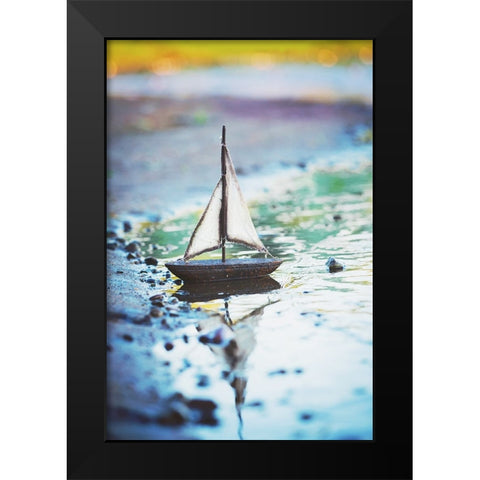 Shores Away Black Modern Wood Framed Art Print by Poynter, Kelly