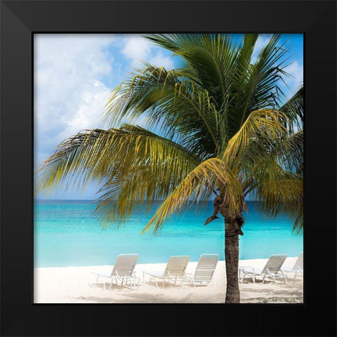 Relaxing Beach Square Black Modern Wood Framed Art Print by Bill Carson Photography
