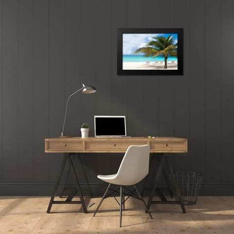 Relaxing Beach and Horizon Black Modern Wood Framed Art Print by Bill Carson Photography
