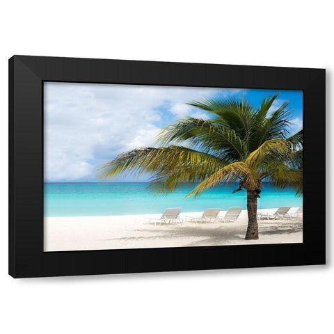 Relaxing Beach and Horizon Black Modern Wood Framed Art Print with Double Matting by Bill Carson Photography
