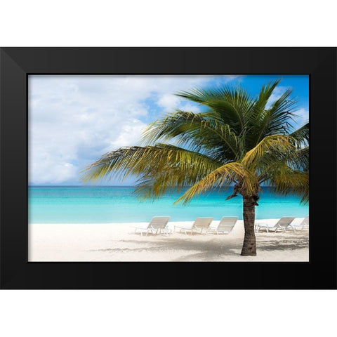 Relaxing Beach and Horizon Black Modern Wood Framed Art Print by Bill Carson Photography
