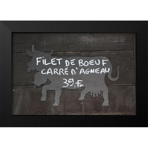 Filet De Boeuf Black Modern Wood Framed Art Print by Coppel, Anna