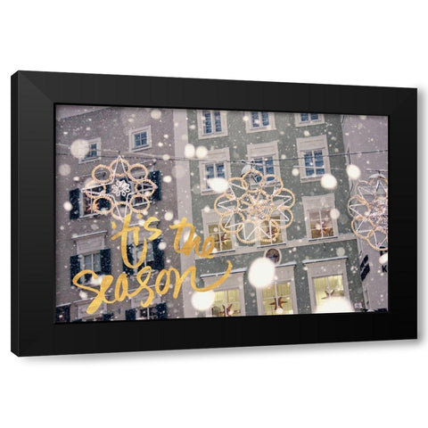 Tis the Season Black Modern Wood Framed Art Print with Double Matting by Coppel, Anna