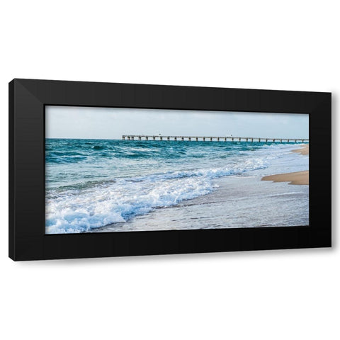 Along the Pier Black Modern Wood Framed Art Print by Bill Carson Photography