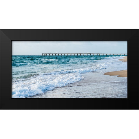 Along the Pier Black Modern Wood Framed Art Print by Bill Carson Photography