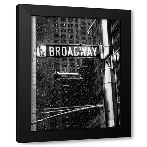 Snow on Broadway Black Modern Wood Framed Art Print by Bill Carson Photography