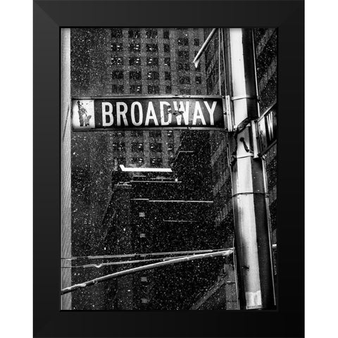 Snow on Broadway Black Modern Wood Framed Art Print by Bill Carson Photography