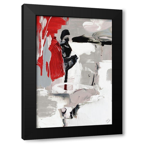 Splash of Red I Black Modern Wood Framed Art Print by Loreth, Lanie