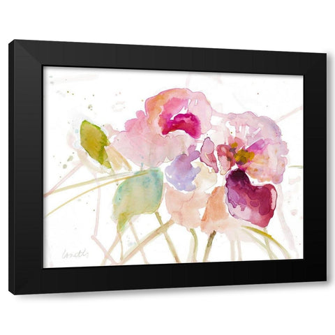 Summer Flowers Black Modern Wood Framed Art Print by Loreth, Lanie