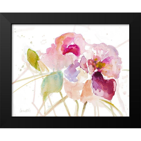 Summer Flowers Black Modern Wood Framed Art Print by Loreth, Lanie