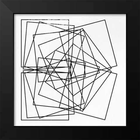 Square Repeat Black Modern Wood Framed Art Print by SD Graphics Studio