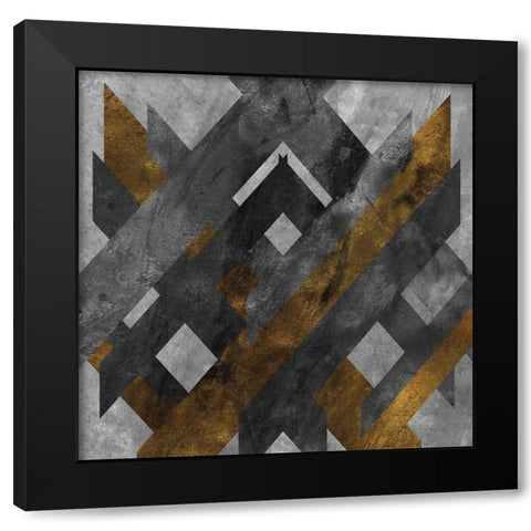 Rough Diamond Black Modern Wood Framed Art Print by SD Graphics Studio