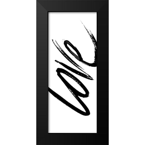 Love Panel Black Modern Wood Framed Art Print by SD Graphics Studio