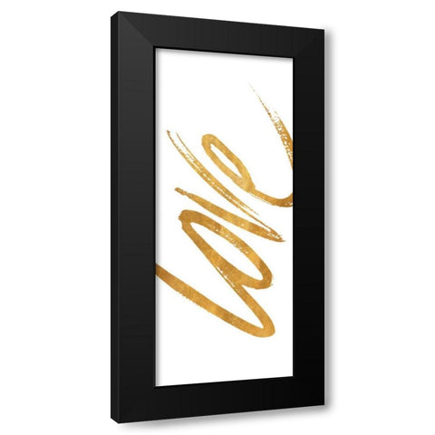 Vertical Gold Love Black Modern Wood Framed Art Print with Double Matting by SD Graphics Studio