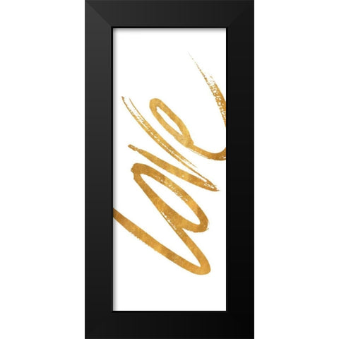Vertical Gold Love Black Modern Wood Framed Art Print by SD Graphics Studio
