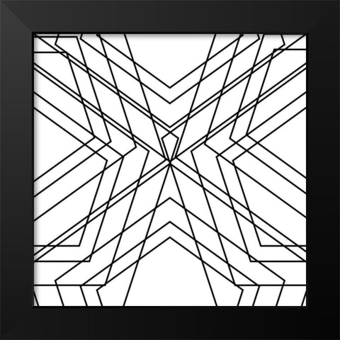 Black Geo Black Modern Wood Framed Art Print by SD Graphics Studio