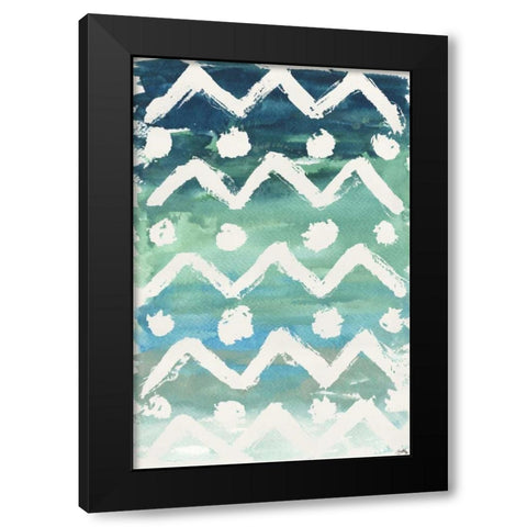 Watercolor Pattern V Black Modern Wood Framed Art Print by Medley, Elizabeth