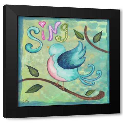 Spring Blossom I Black Modern Wood Framed Art Print with Double Matting by Medley, Elizabeth