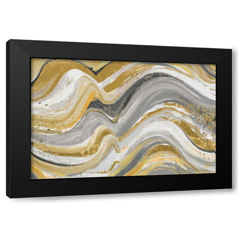 New Concept Mustard Gray Black Modern Wood Framed Art Print by Pinto, Patricia