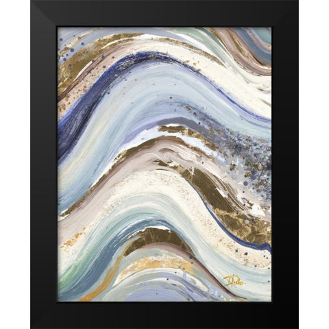 New Concept Blue Black Modern Wood Framed Art Print by Pinto, Patricia