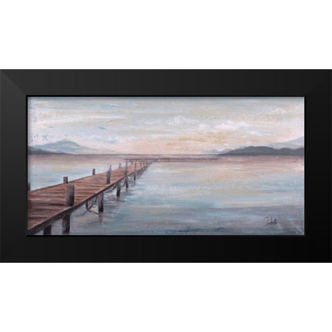 Calm Placid Lake Black Modern Wood Framed Art Print by Pinto, Patricia