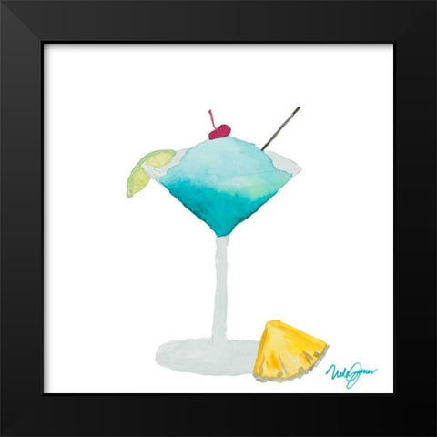 Tiki Bar Tonics III Black Modern Wood Framed Art Print by James, Nola