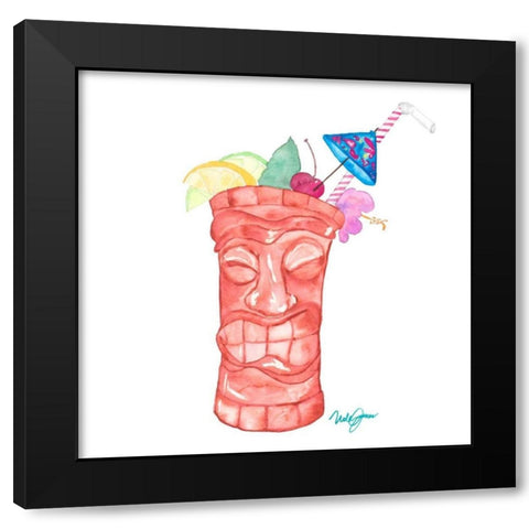 Tiki Bar Tonics I Black Modern Wood Framed Art Print by James, Nola