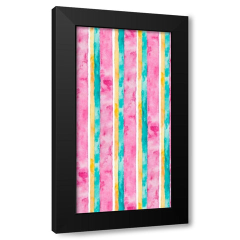 Tropical Stripes I Black Modern Wood Framed Art Print with Double Matting by James, Nola