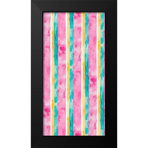 Tropical Stripes I Black Modern Wood Framed Art Print by James, Nola