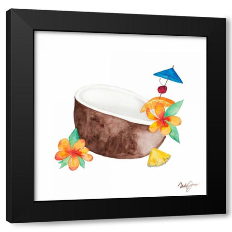 Tiki Bar Tonics II Black Modern Wood Framed Art Print with Double Matting by James, Nola