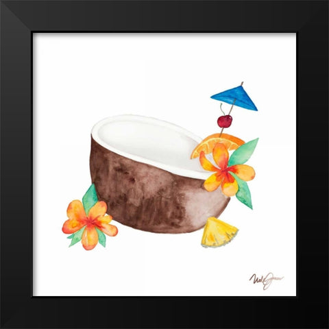 Tiki Bar Tonics II Black Modern Wood Framed Art Print by James, Nola