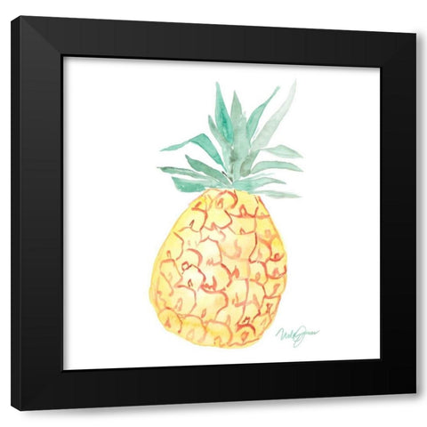 Single Pineapple Black Modern Wood Framed Art Print with Double Matting by James, Nola
