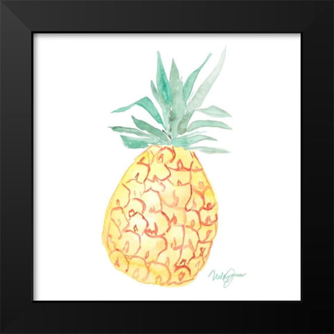 Single Pineapple Black Modern Wood Framed Art Print by James, Nola