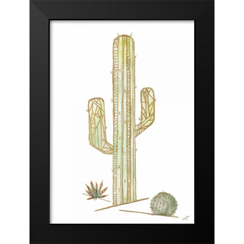 Origami Cactus Black Modern Wood Framed Art Print by James, Nola